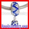 european Crystal Dangle Charms Pave Crystal Beads With Silver Plated Core Wholesale