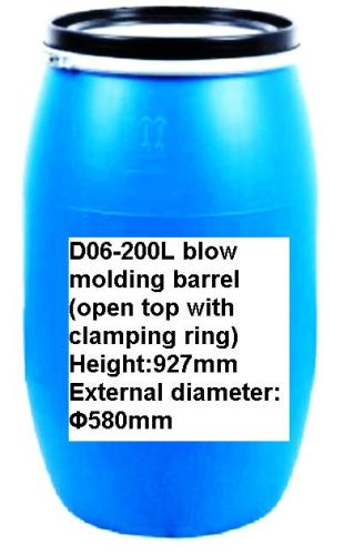 D06-200L blow molding barrel (open top with clamping ring)