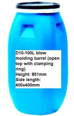 D10-100L blow molding barrel (open top with clamping ring)