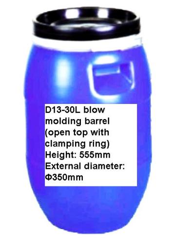 D13-30L blow molding barrel (open top with clamping ring)