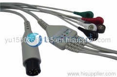 Pro1000 One piece 5-lead ECG Cable with leadwires