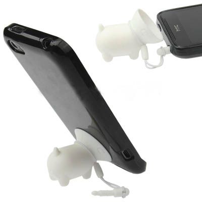 Cute Dog Mobilephone Device Stand / Anti-dust Stopper (White)