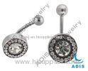 Crystal Navel Anodized Titanium 316l Stainless Steel Belly Rings Jewelry For Anniversary