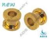 14k Gold Surgical Steel Flesh Tunnel 15mm, 16mm Ear Plugs Body Piercing Jewelry For Party