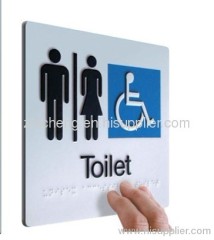 sign plate with braille, steel sign with braille,braille sign, room sign,toilet sign