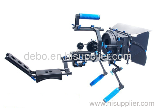 DSLR Rig Shoulder Mount Support System Stabilizer Follow Focus +M3 mottle box+c-frame upper handle+Follow Focus Whip