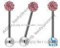 316L Surgical Steel Tongue Barbell Ferrido Ball / Tongue Piercing Jewelry With Non - Toxic