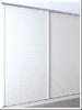White Wooden Wardrobe Sliding Door For Bedroom, Louvered Closet Doors With Aluminum Frame