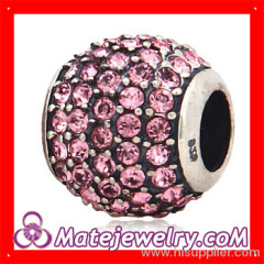 Wholesale Rondelle european Sterling Silver Crystal Beads Ball