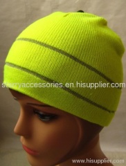 acrylic double layer knitted hat