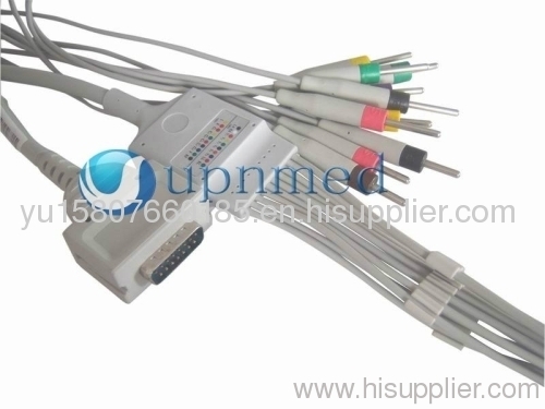 Burdick EK-10 one piece EKG cable with leadwires