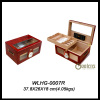 Fine glass top wooden cigar humidor with drawer for 100 cigars