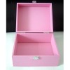 MDF wood box, Pink colour stained, hinge & clasp box