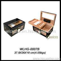 100CT Glass Top Wooden Cigar Humidor with Drawer for Sale