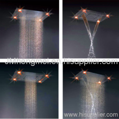 embeded ceiling led shower head rainfall waterfall 4 function led rain shower