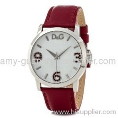D&G Dolce & Gabbana Women's DW0692 Pose Classic Boyfriend Analog White/Red Watch