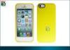 Yellow, Pink Hybrid PC / Tpu Hard Cover with TPU Bumper for Iphone 5 Protective Cases