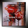 Hot sell handmade canvas abstract flower oil painting