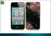 Customize Durable Plastic Camellias Diamond Bling Case for Iphone 4 4s TC-IPH4-C048