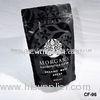 Black Spot Matte Finishing Plastic Stand Up Pouches For Coffee Packaging With Valve