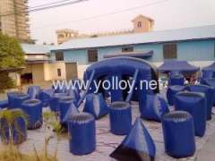 Inflatable paintball field with 44 air bunkers