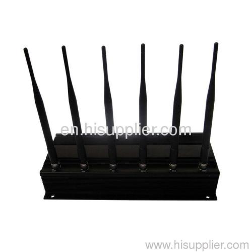 High Power 6 Antenna Cell Phone, GPS, WiFi Jammer