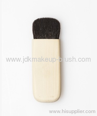 Mini compact brush with long wooden handle