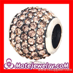Sterling Silver 925 european Crystal Charm Beads For european Bracelets