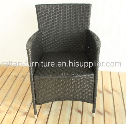 Outdoor PE rattan KD knock down dining chair patio furniture