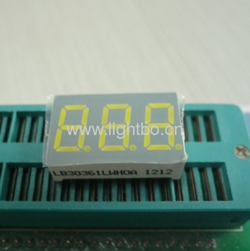 3 digit 0.36 inch common cathode ultra bright white 7 segment led display