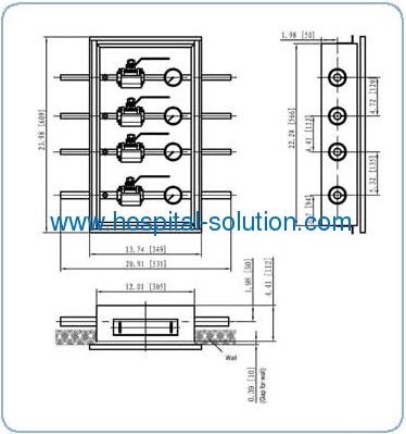 Medical Gas Area Valve Box for Medical Gas Distribution Pipeline System