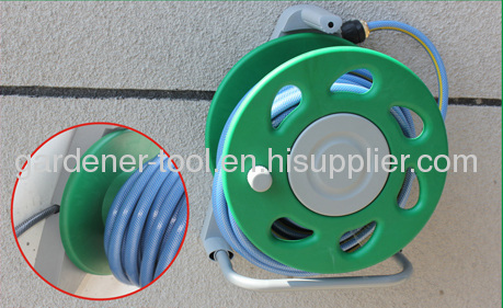 Wall Mounted Hose Reel Set Include hose reel,zinc hose nozzle,brass connector and PVC Garden Hose