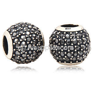 european Style Black Swarovski Crystal Silver Beads And Charms Sale