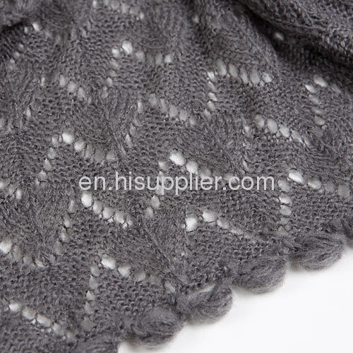 Grey Infinity Handmade Knitted Scarves Pashminas Wraps Wave Pattern 