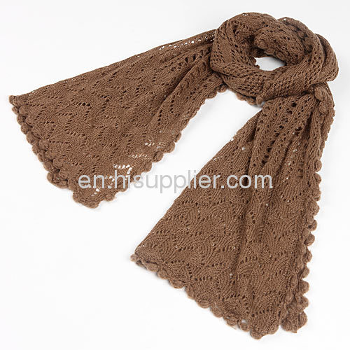 Grey Infinity Handmade Knitted Scarves Pashminas Wraps Wave Pattern 