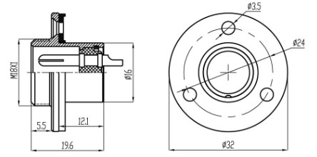 18M cable connector socket