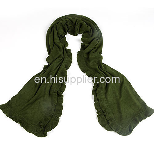 Fashion Plain Falbala Pashmina Shawl Stole Infinity Knitted Scarf