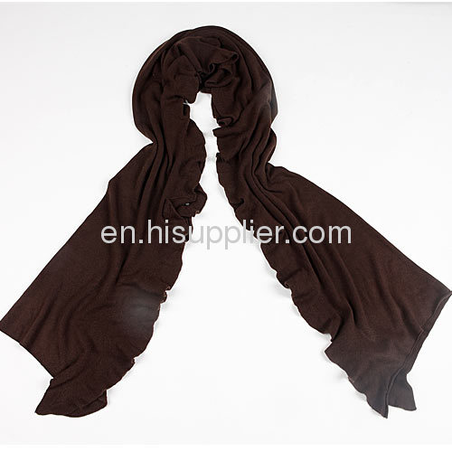 Fashion Plain Falbala Pashmina Shawl Stole Infinity Knitted Scarf