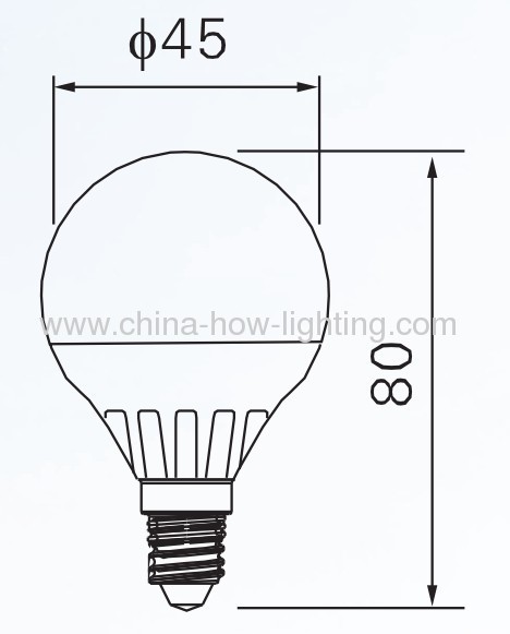 3W E14/E27 Ceramic LED Bulb with 18pcs 2835SMD