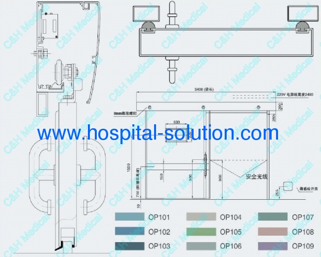 Medical Hermetic Automatic Sliding Doors for Hospital Clean Rooms