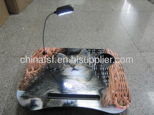 Cat design for laptop traylaptop table with led light laptop cushion