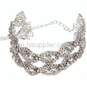 Cheap Trendy Costume Jewelry Bling Pave Crystal Chain Bracelet