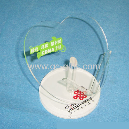 Acrylic mobile display stands with brochure holder at back