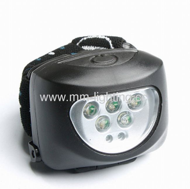 5 white LED+2RED LED Headlamp