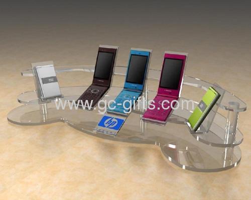 Bent acrylic mobile display stands