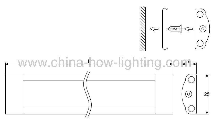 2.7W-10W LED Strip Cabinet Light with 3528SMD