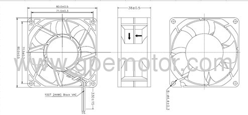 Telecom cabinet for outdoor use EC cooling fan with Brushless motor and pwm speed