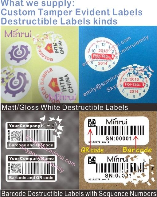 Custom round date warranty stickers for cellphones,date warranty labels