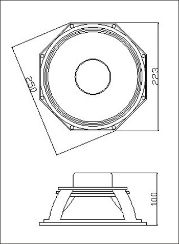 8hexagon neodymium woofer