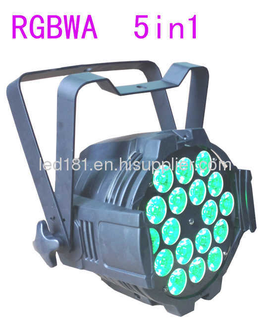 18x10W Rgbwa 5in1 Multi Color Die-Casting LED PAR Zoom Stage Light 